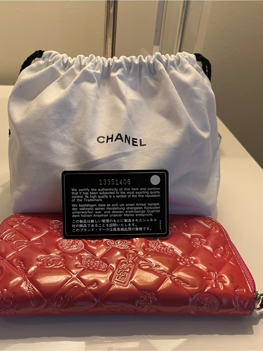 Chanel Pink Quilted Patent Leather Zip Wallet - Picture 11 of 13